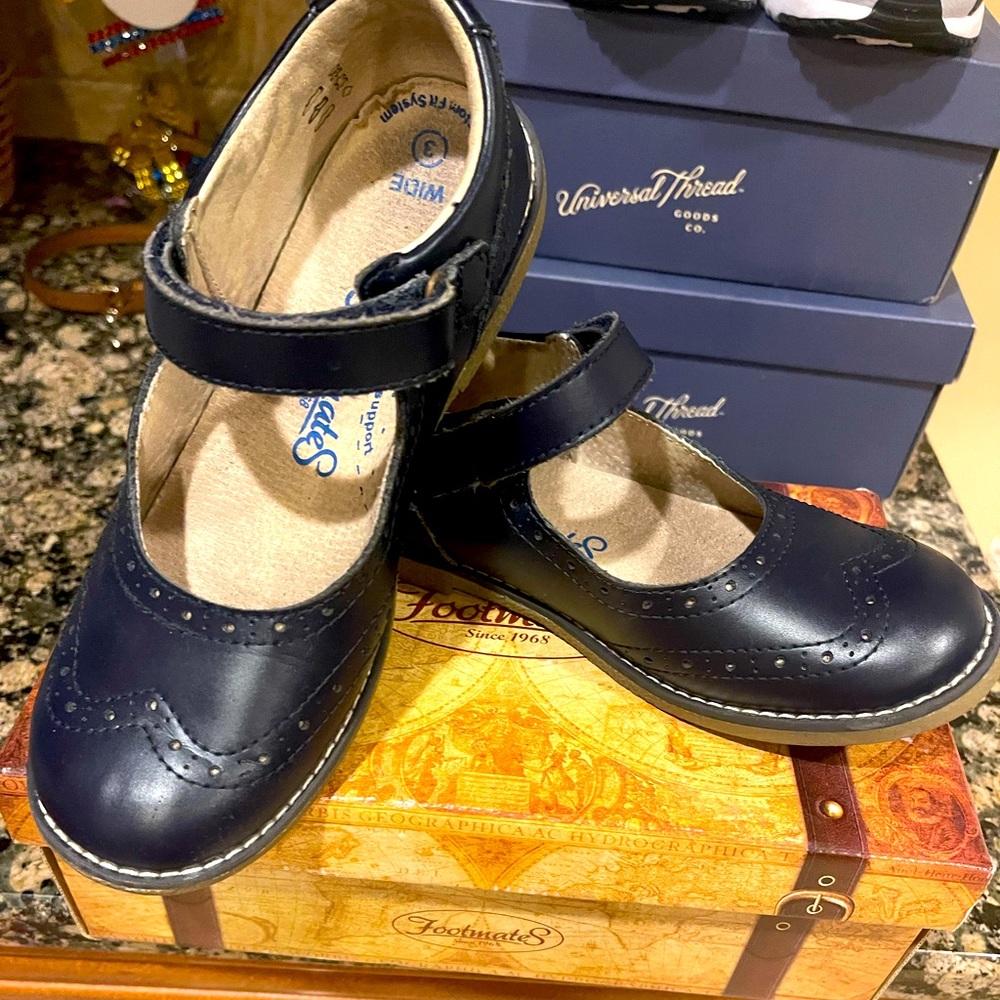 Footmates Lydia 2701   Navy girls shoes
